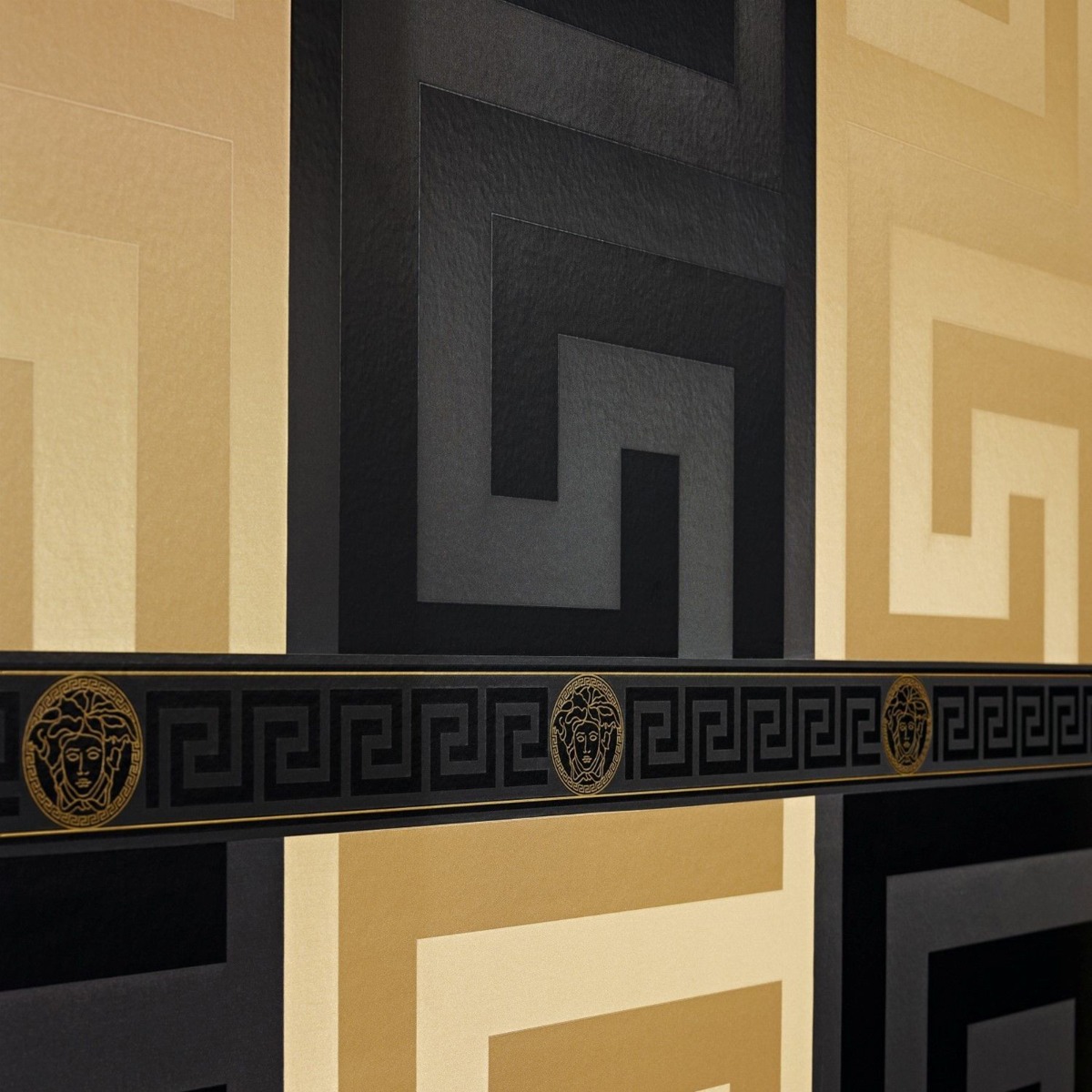 Versace Black Greek Key Wallpaper 10m x 70cm 93523-4