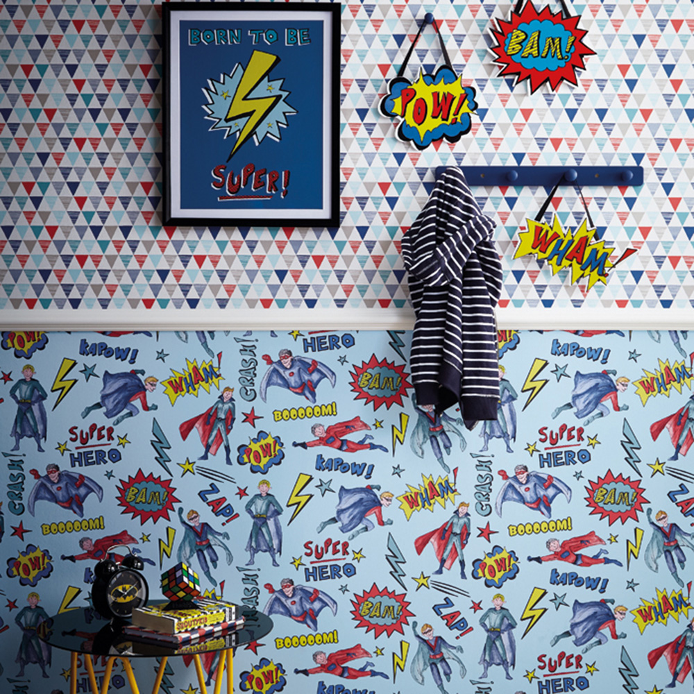 Superhero Wallpaper Blue Arthouse
