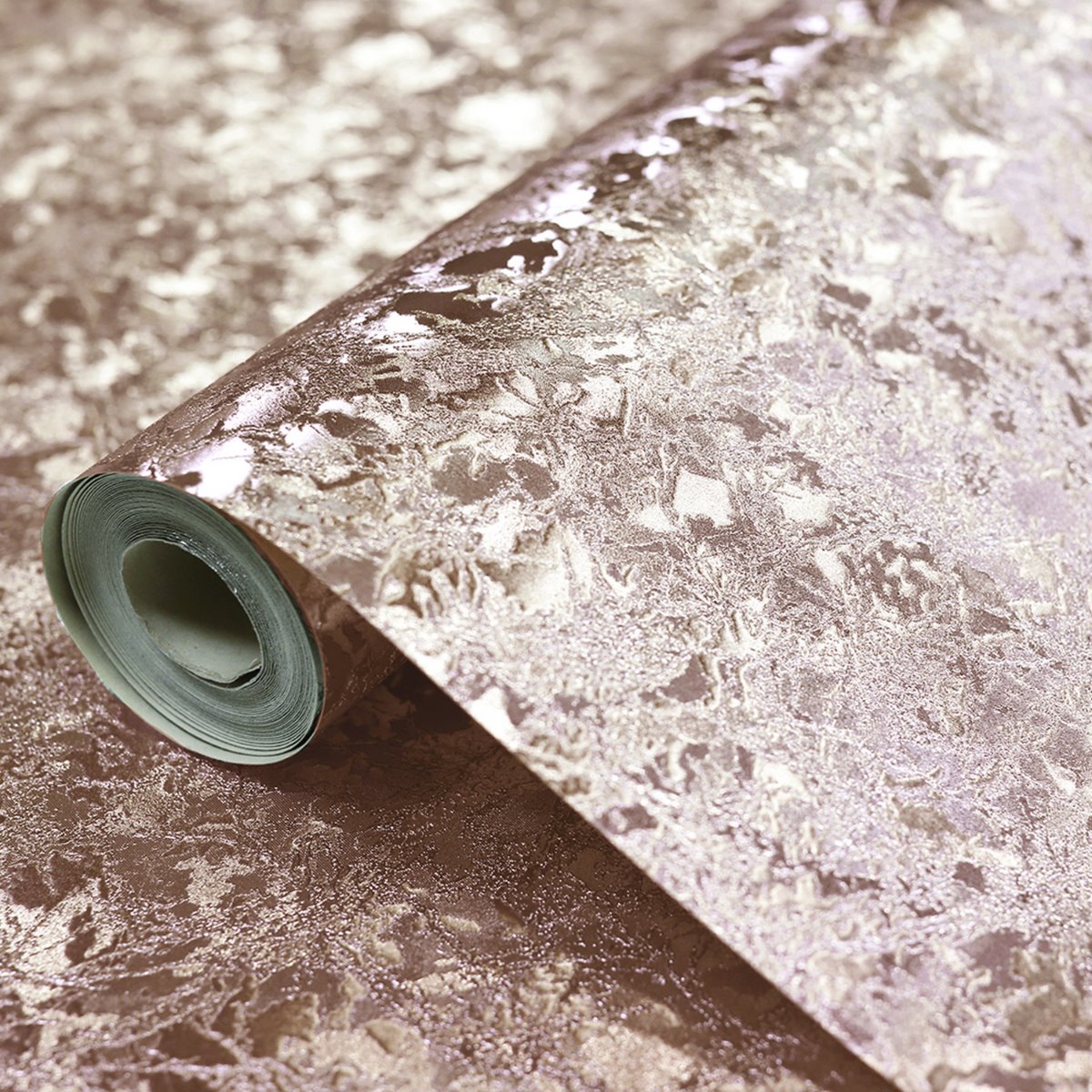 Crushed Velvet Foil Wallpaper Rose Gold Arthouse