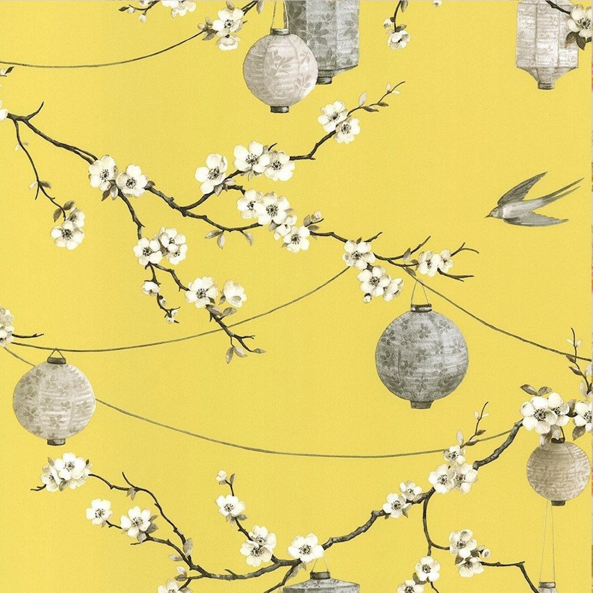 Chinese Garden Wallpaper Yellow Arthouse 695401