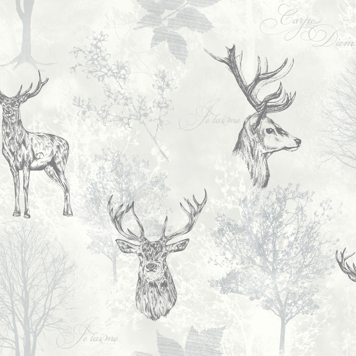 Etched Stag Wallpaper