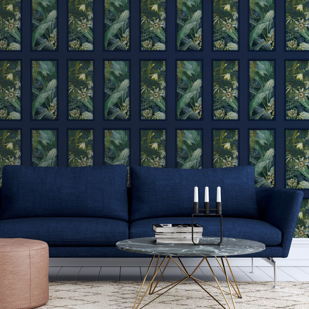 Paul Moneypenny Wild Vibes Wallpaper Navy / Emerald Arthouse 922803