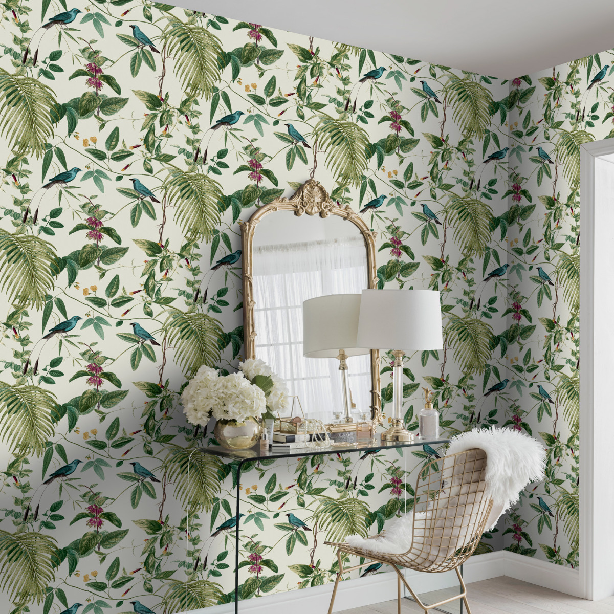 Exotic Garden Wallpaper White / Multi Arthouse 921700