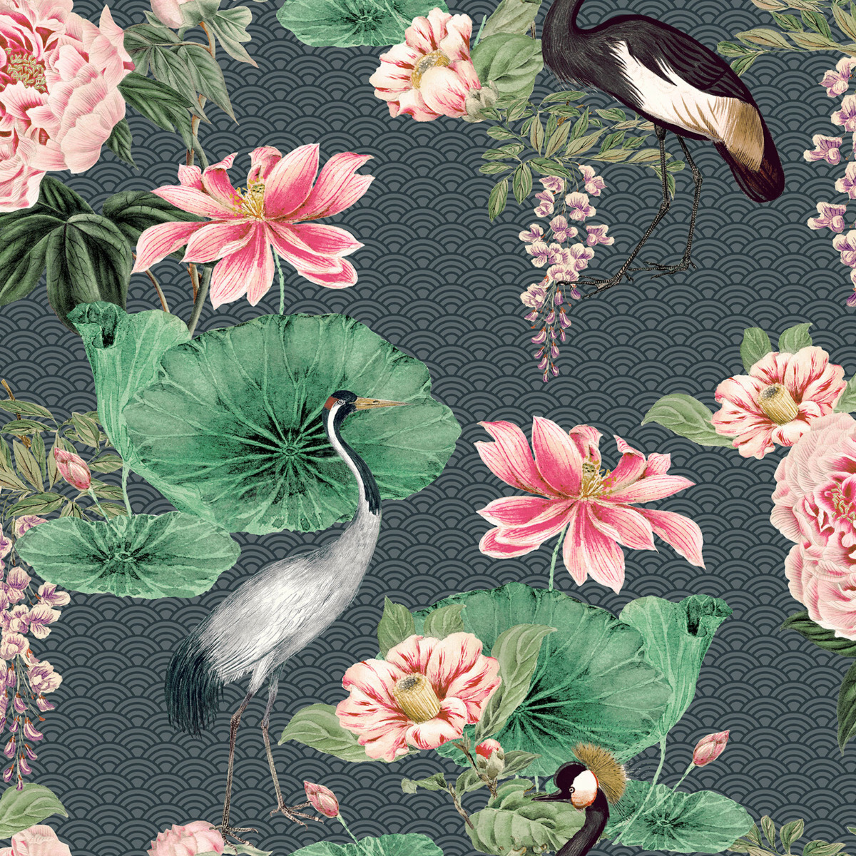 Japanese Floral Arthouse Wallpaper Multi 299404