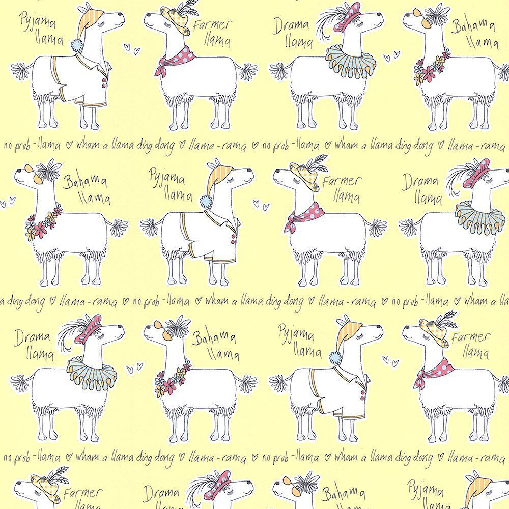 Llama-Rama Wallpaper Yellow Belgravia L9732