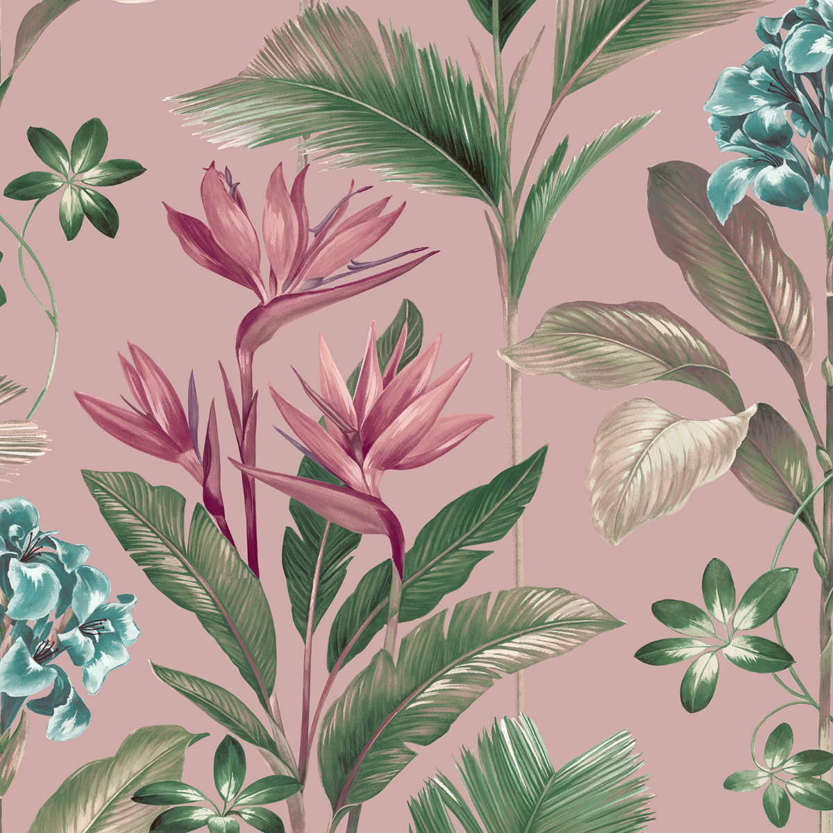 Oliana Floral Wallpaper Pink Belgravia 8485