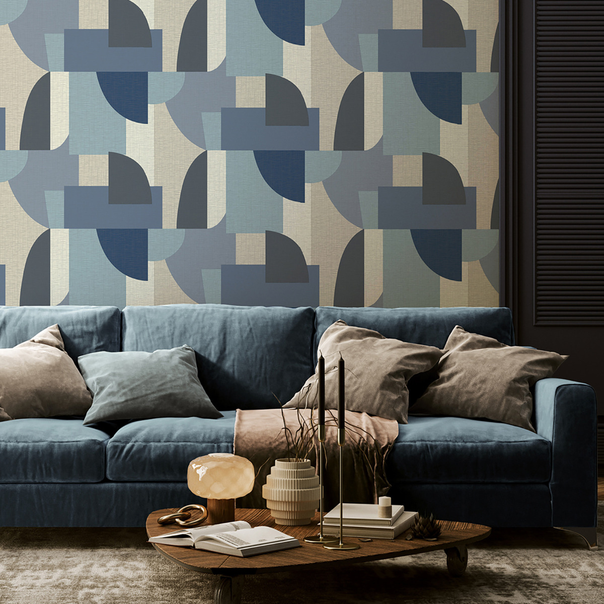 Ceruti Geometric Belgravia Wallpaper Blue 1423