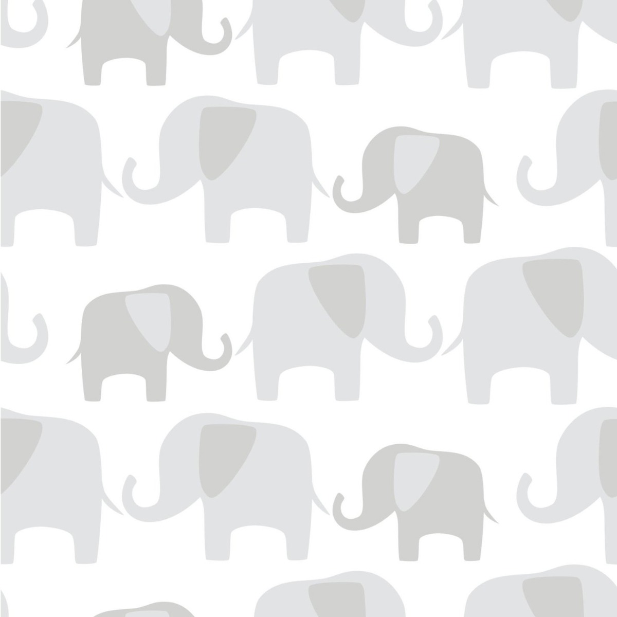 Elephant Parade - Peel And Stick Wallpaper Grey NU1405