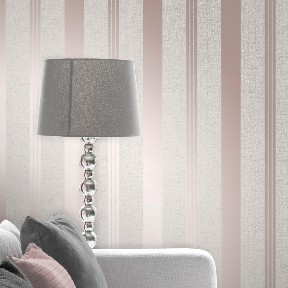 Quartz Stripe Wallpaper Rose Gold Fine Decor FD42205