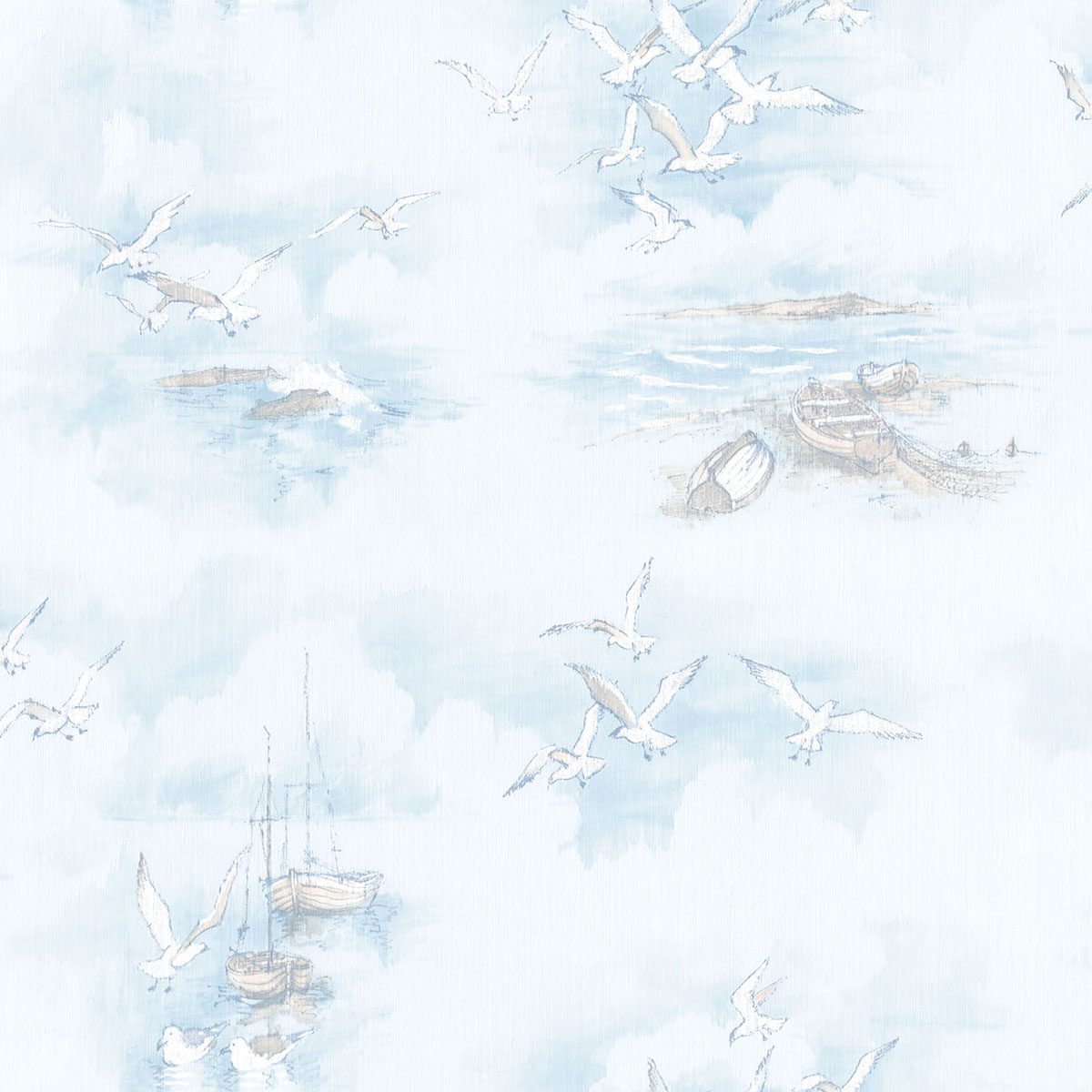 Global Fusion Seagulls Wallpaper Blue G56423