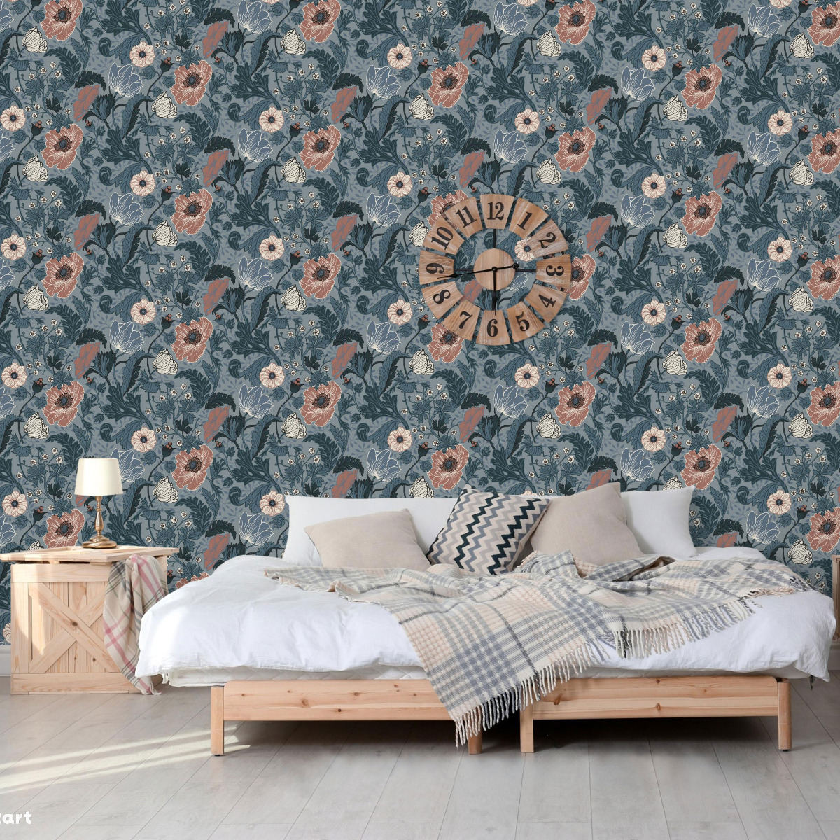 Apelviken Anemone Wallpaper Blue Blush Galerie 33004