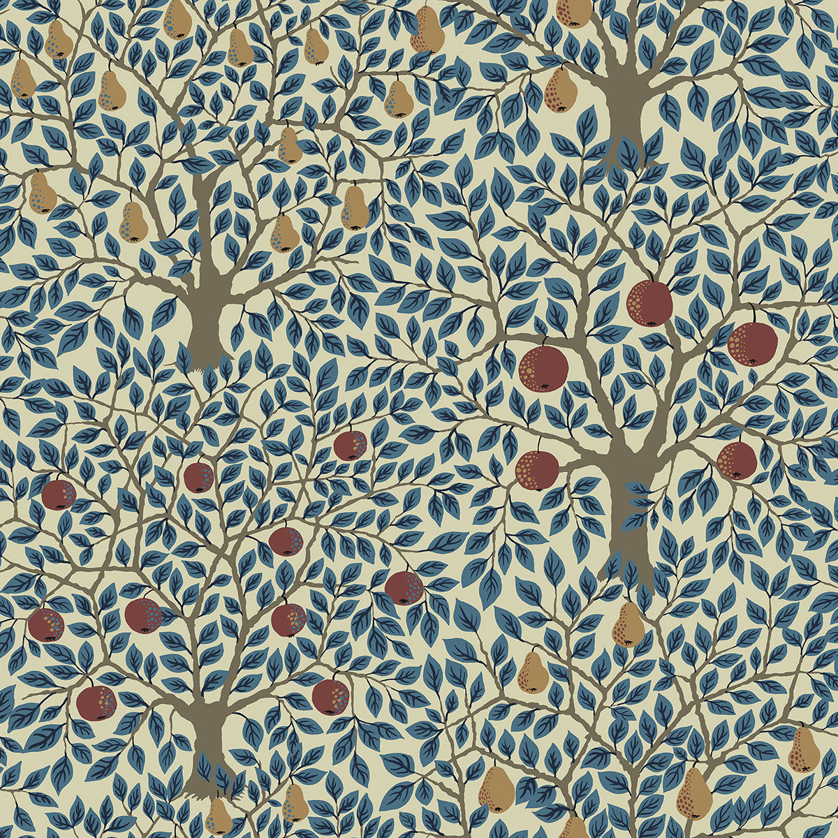 Apelviken Apples And Pears Galerie Wallpaper Blue 33013