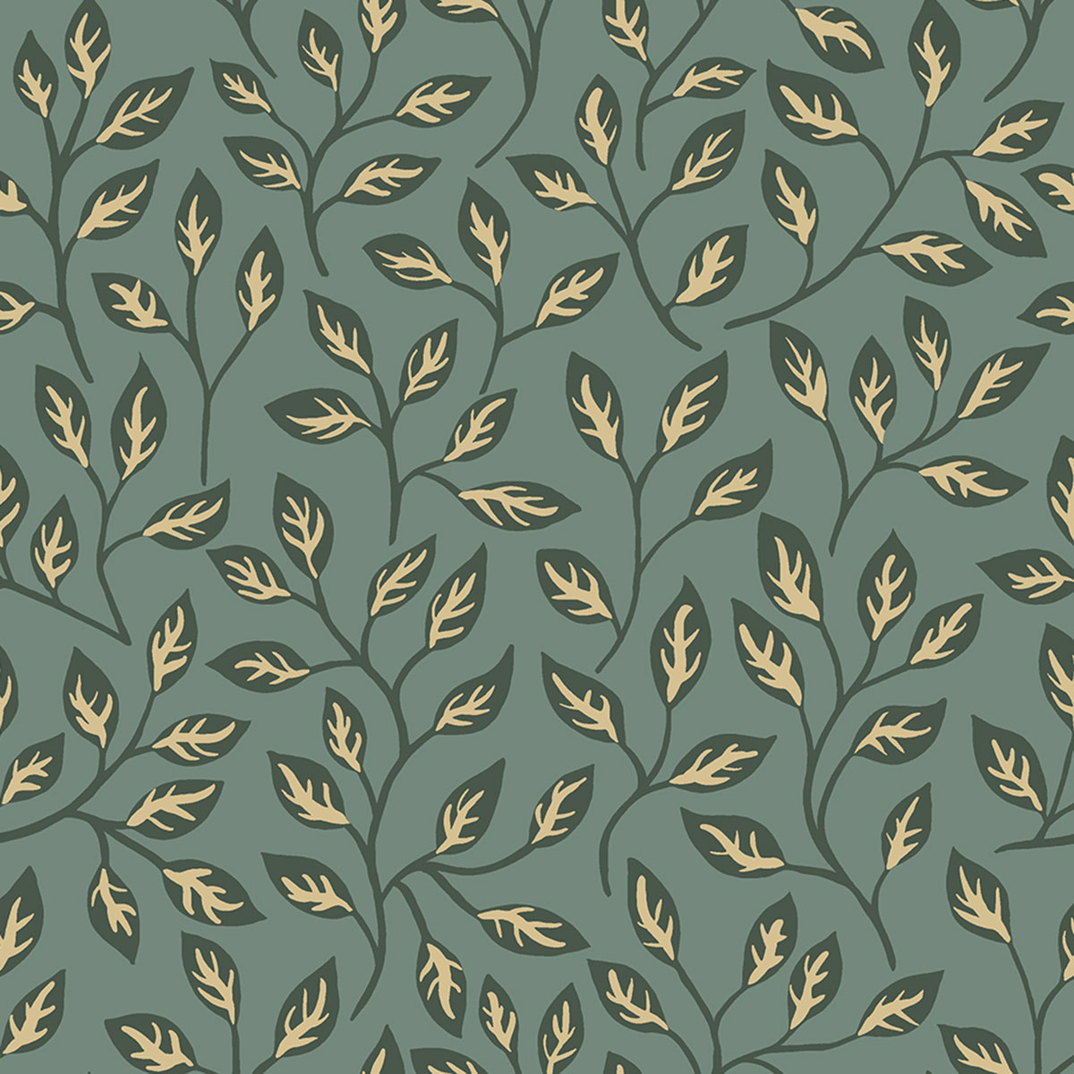 Apelviken Leaf Trail Wallpaper Green Galerie 33020