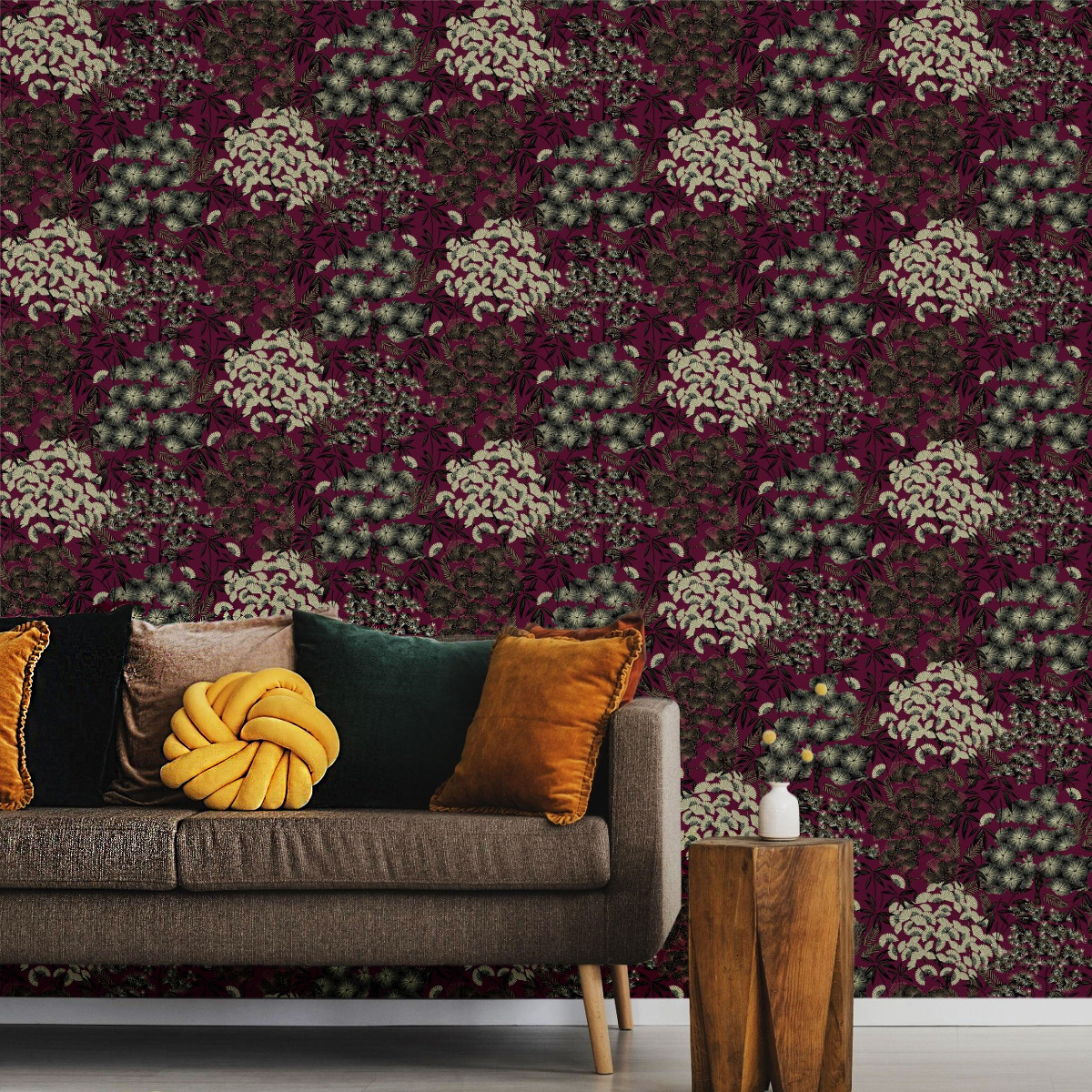 Ciara Oriental Leaf Wallpaper Grandeco Red A63003