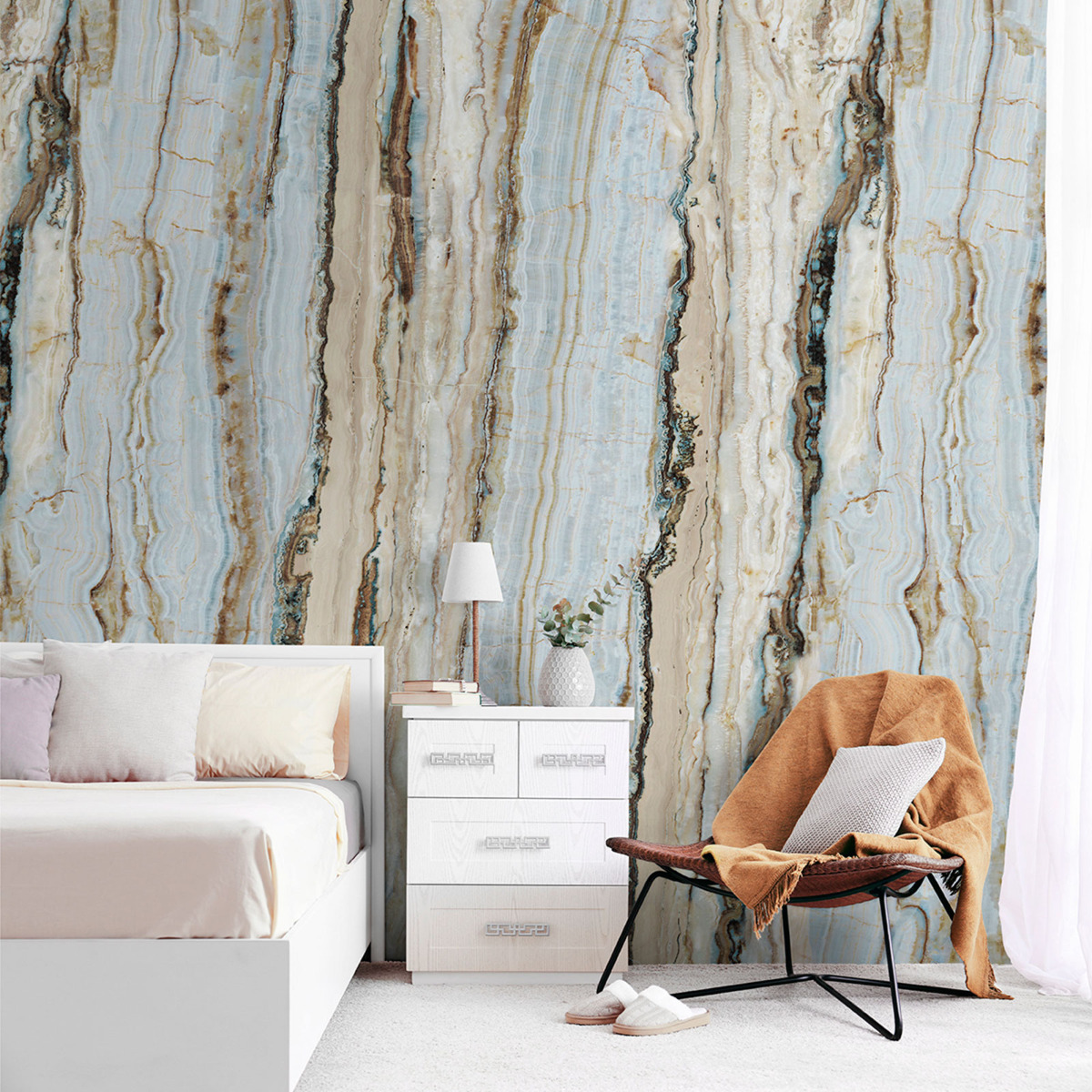 Vertical Marble Wallpaper Mural Grandeco A50802