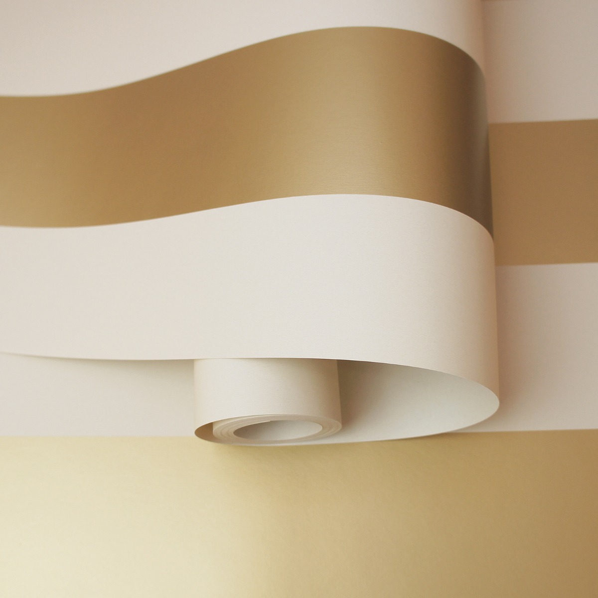 Dillan Stripe Wallpaper Cream / Gold Holden 12761