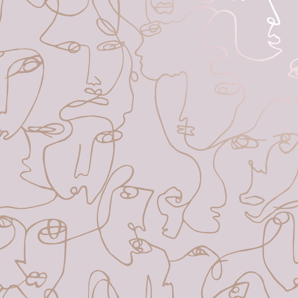Abstract Faces Wallpaper Pink / Rose Gold Holden 12994