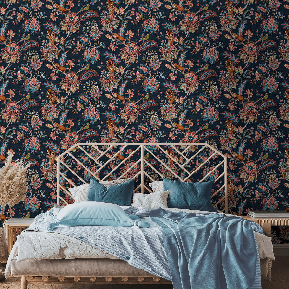 Animal Jacobean Holden Wallpaper Navy 13451