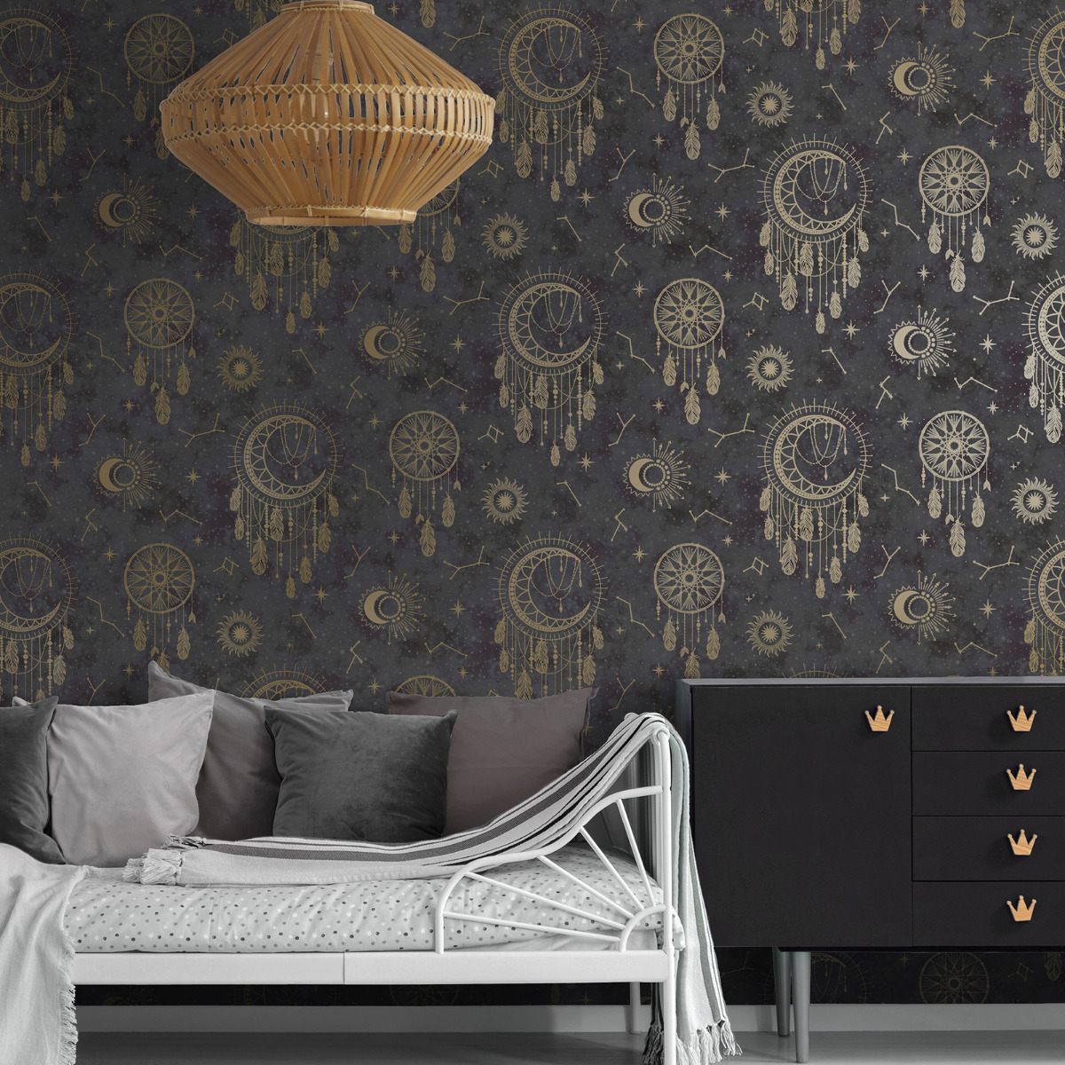 Dreamcatcher Holden Wallpaper Black/Gold 13330
