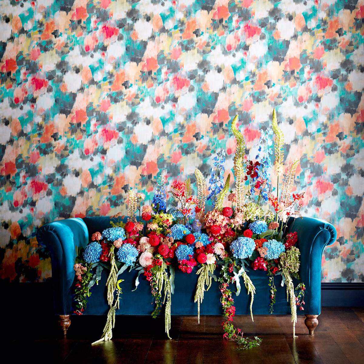 Harlequin Exuberance Painterly Wallpaper Fuchsia HSTO111475