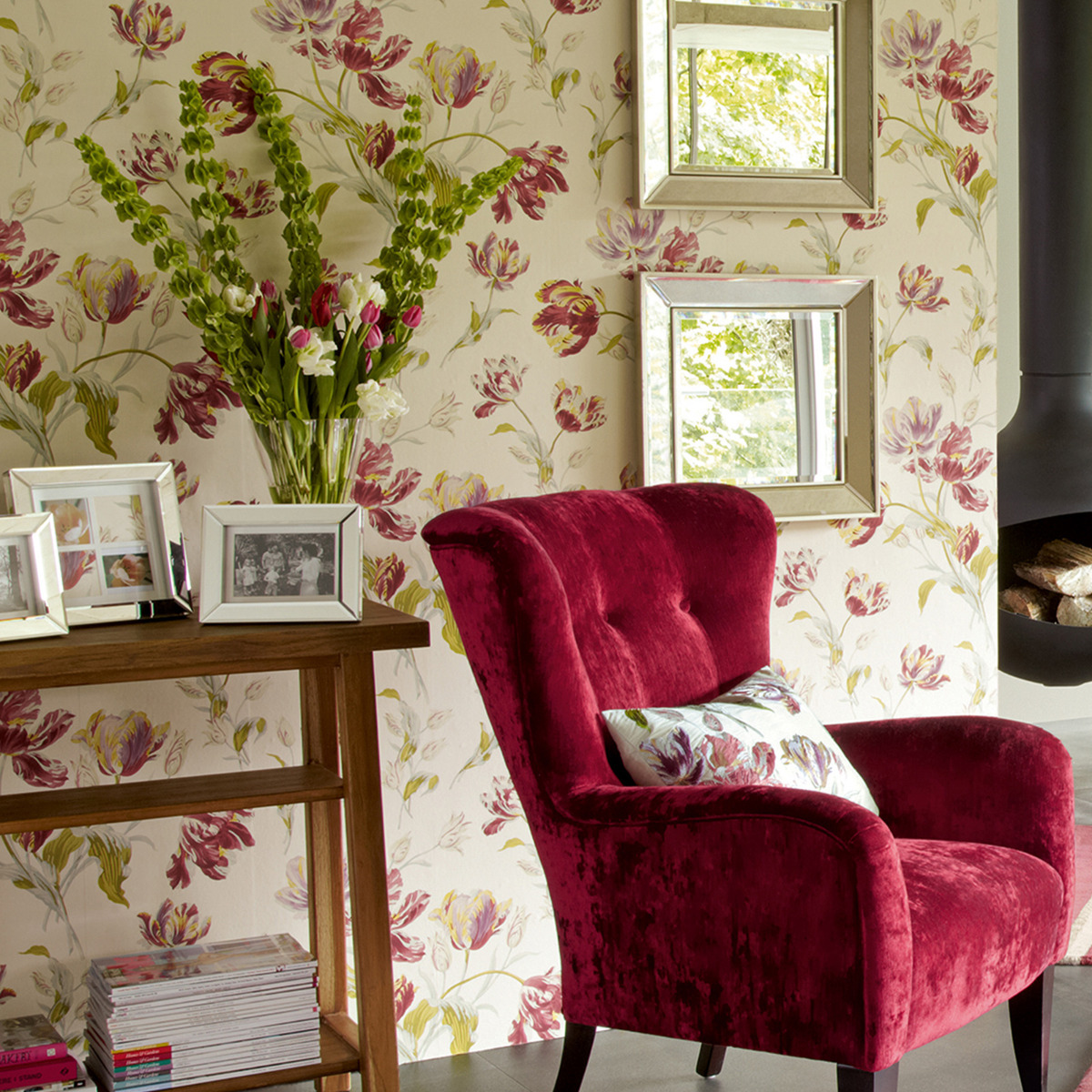 Laura Ashley Gosford Wallpaper Cranberry 113400 Laura Ashley Gosford Wallpaper Cranberry 113400