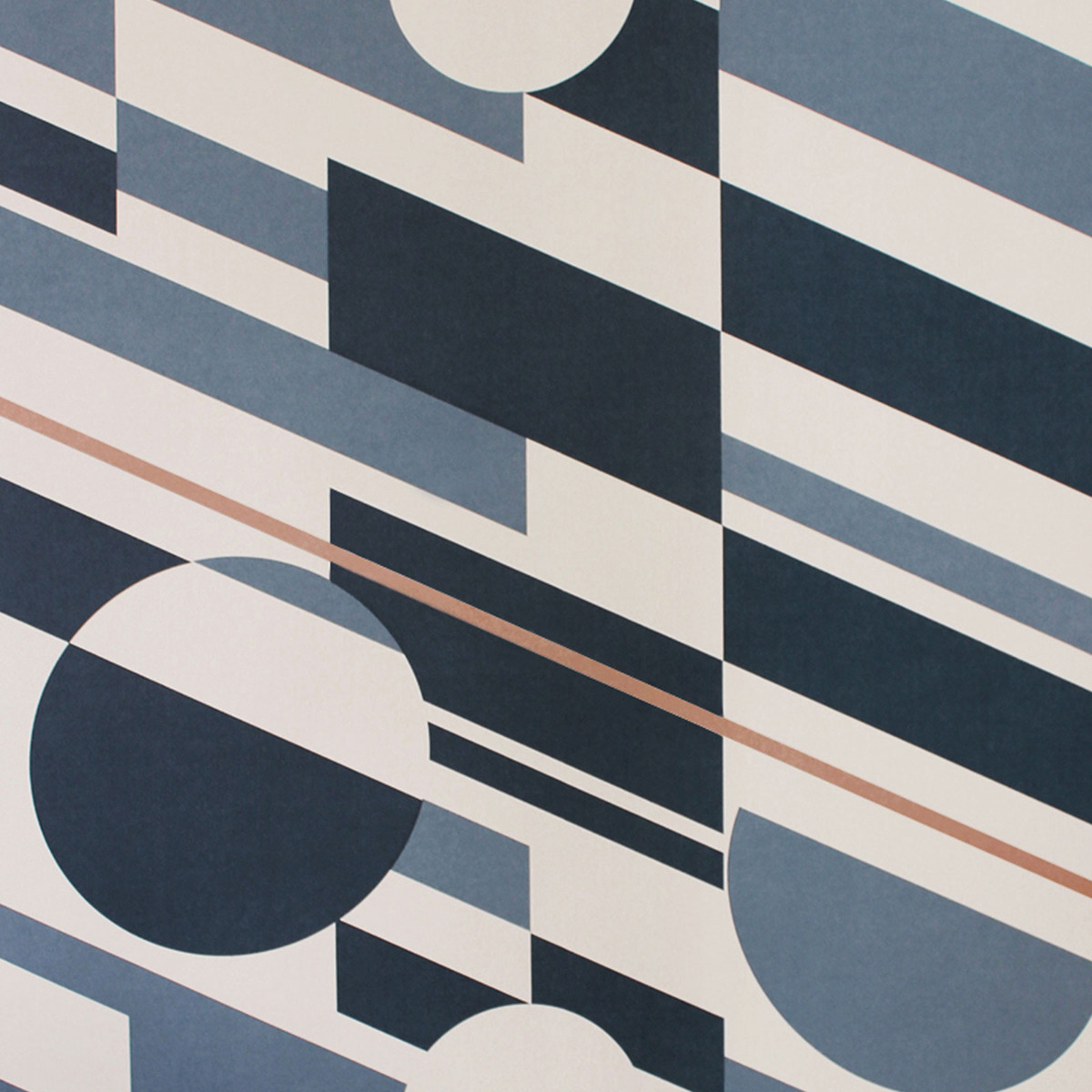 P.L.U.T.O. Wallpaper Washed Denim & Copper Mini Moderns AZDPT027WD