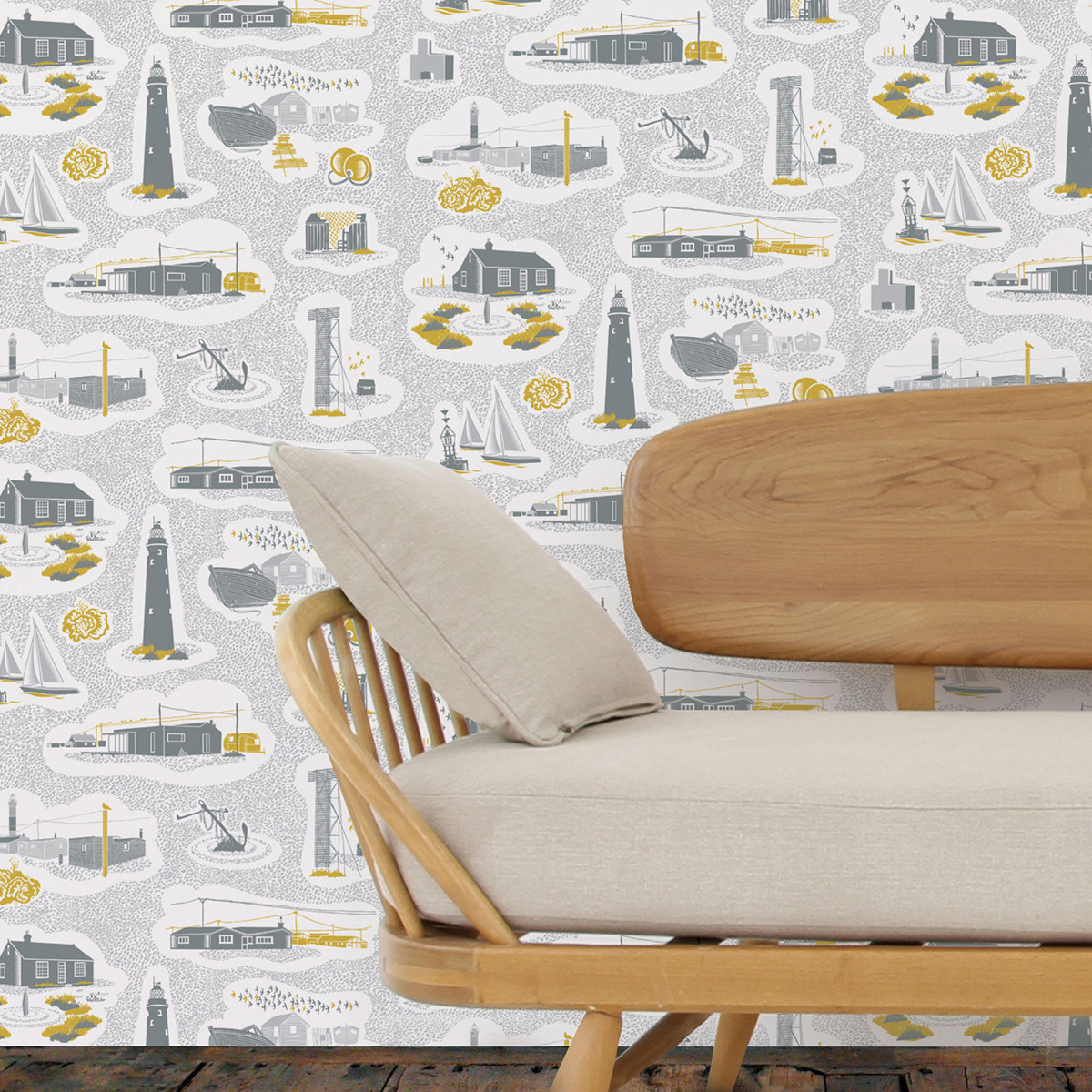 Dungeness Wallpaper Mini Moderns Concrete AZDPT023CO