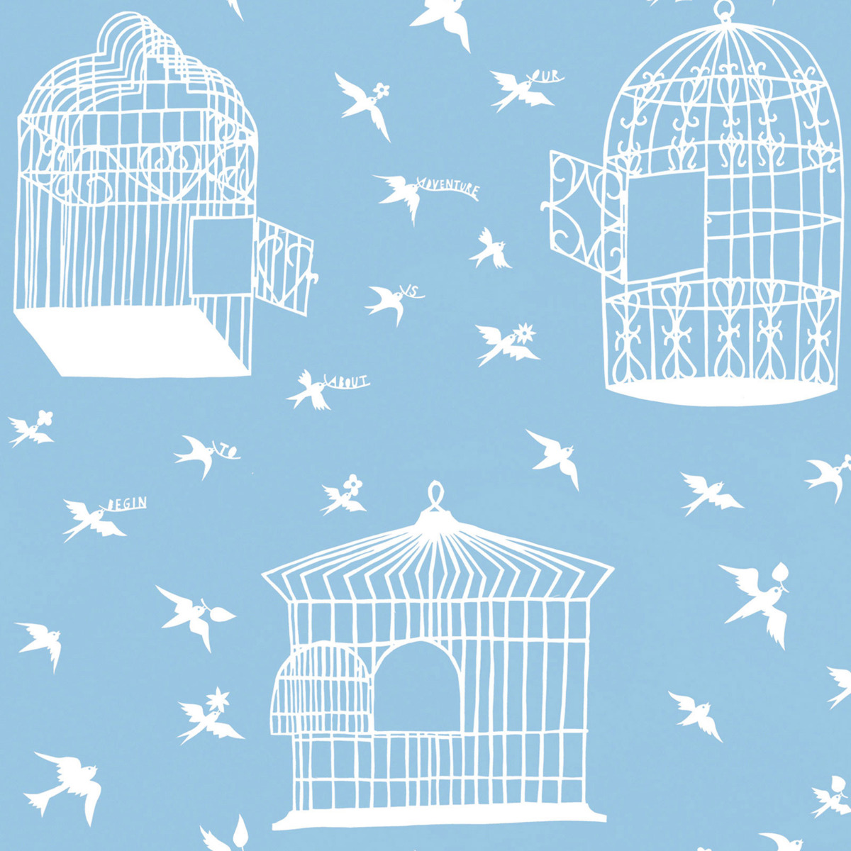 Our Adventure is About to Begin Wallpaper Sky Blue Mini Moderns RRMM01SB