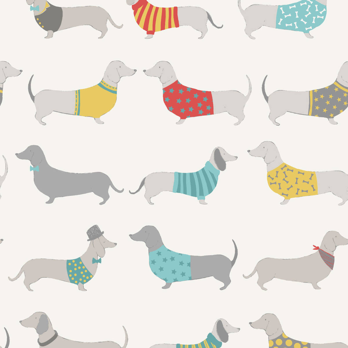 Catherine Lansfield Silly Sausage Dogs Wallpaper 165531