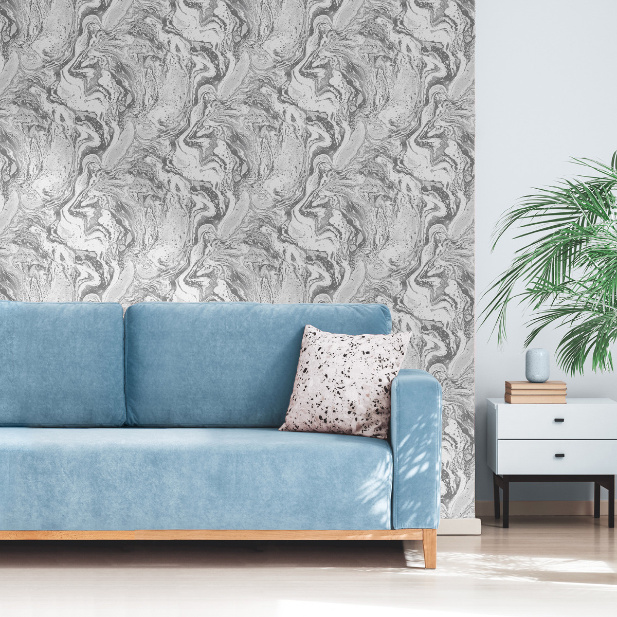 Skinnydip Marble Wallpaper Grey / Silver Muriva 180530