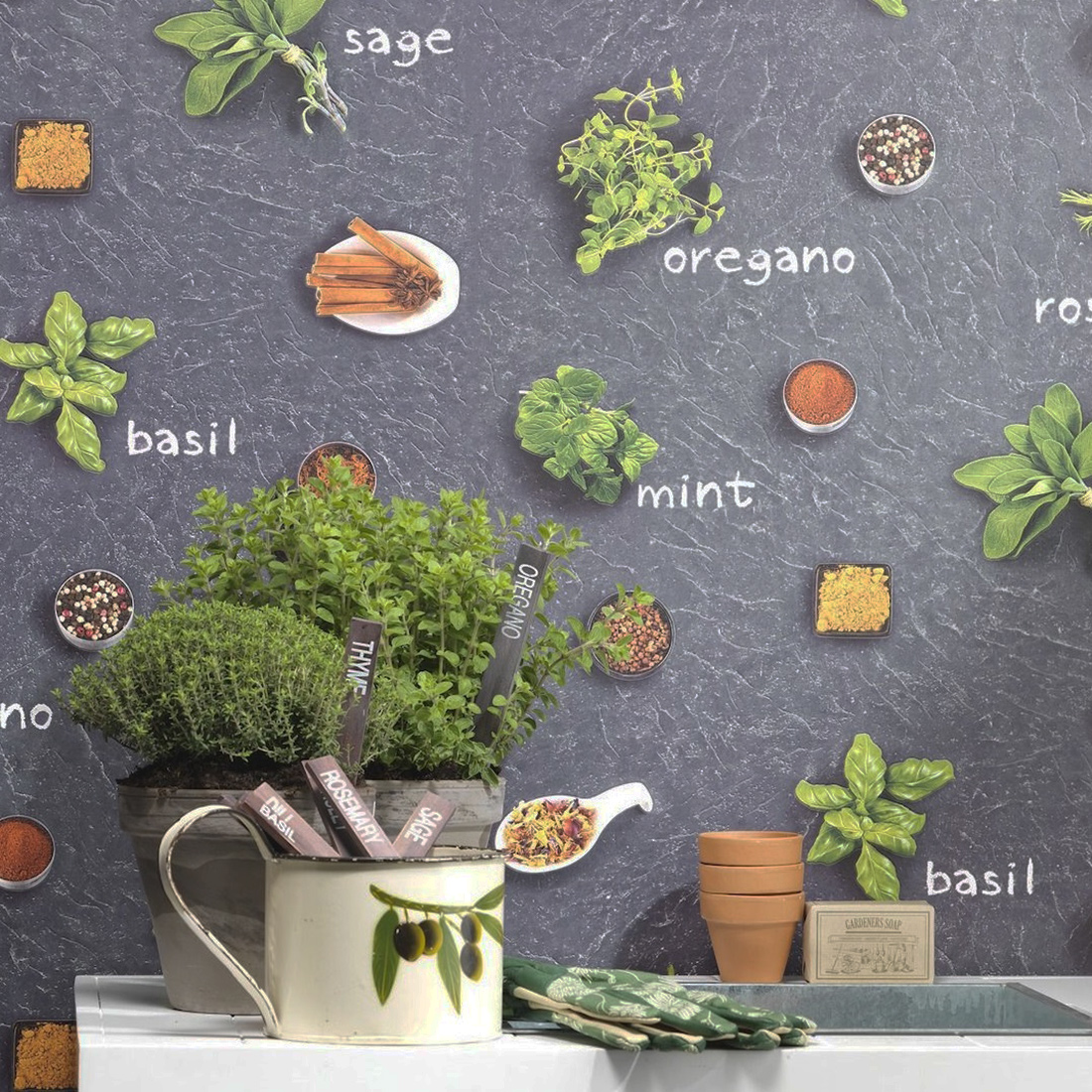 Herbs and Spices Wallpaper Rasch 930900