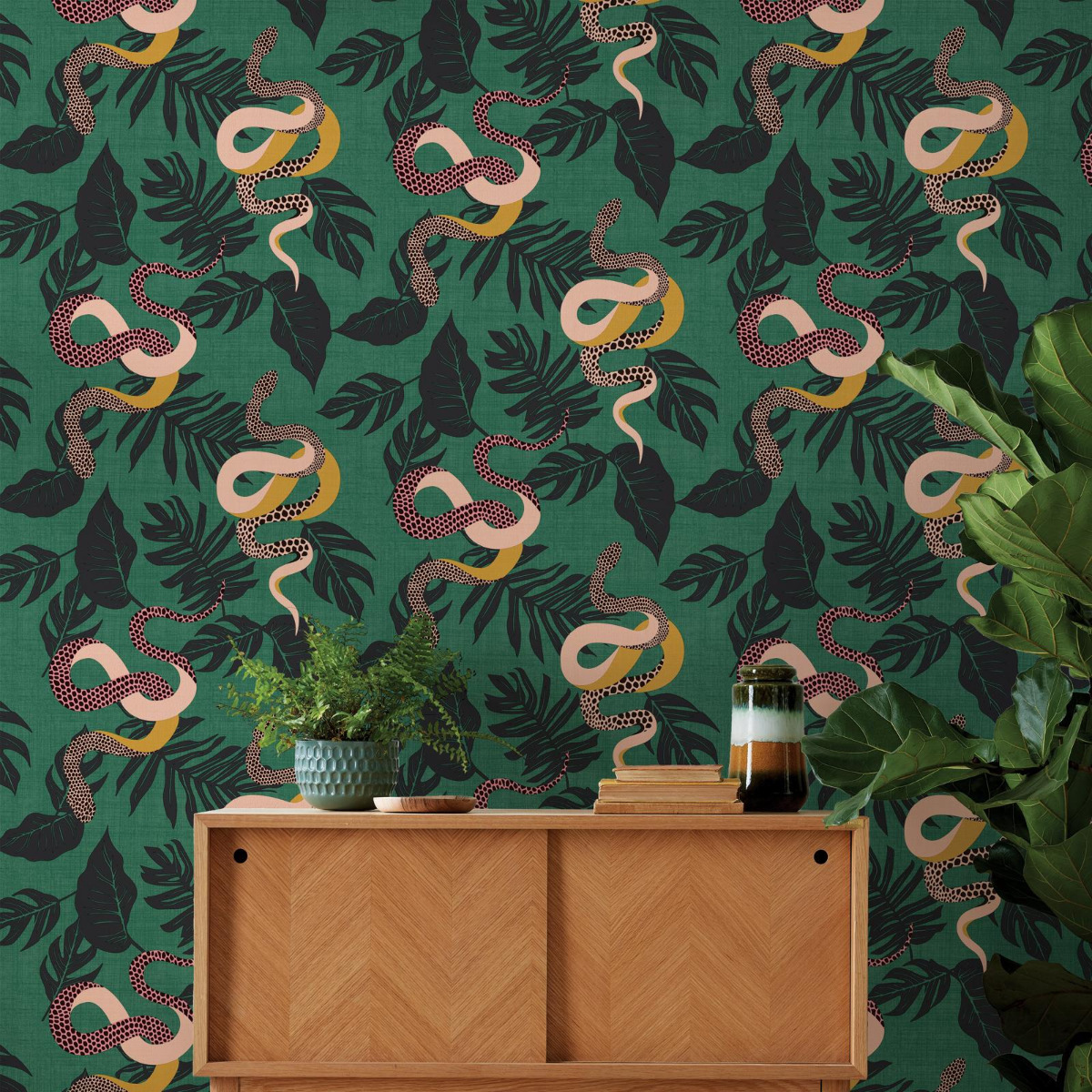 Furn Serpentine Wallpaper Juniper Green SERPENT/WP1/JGR