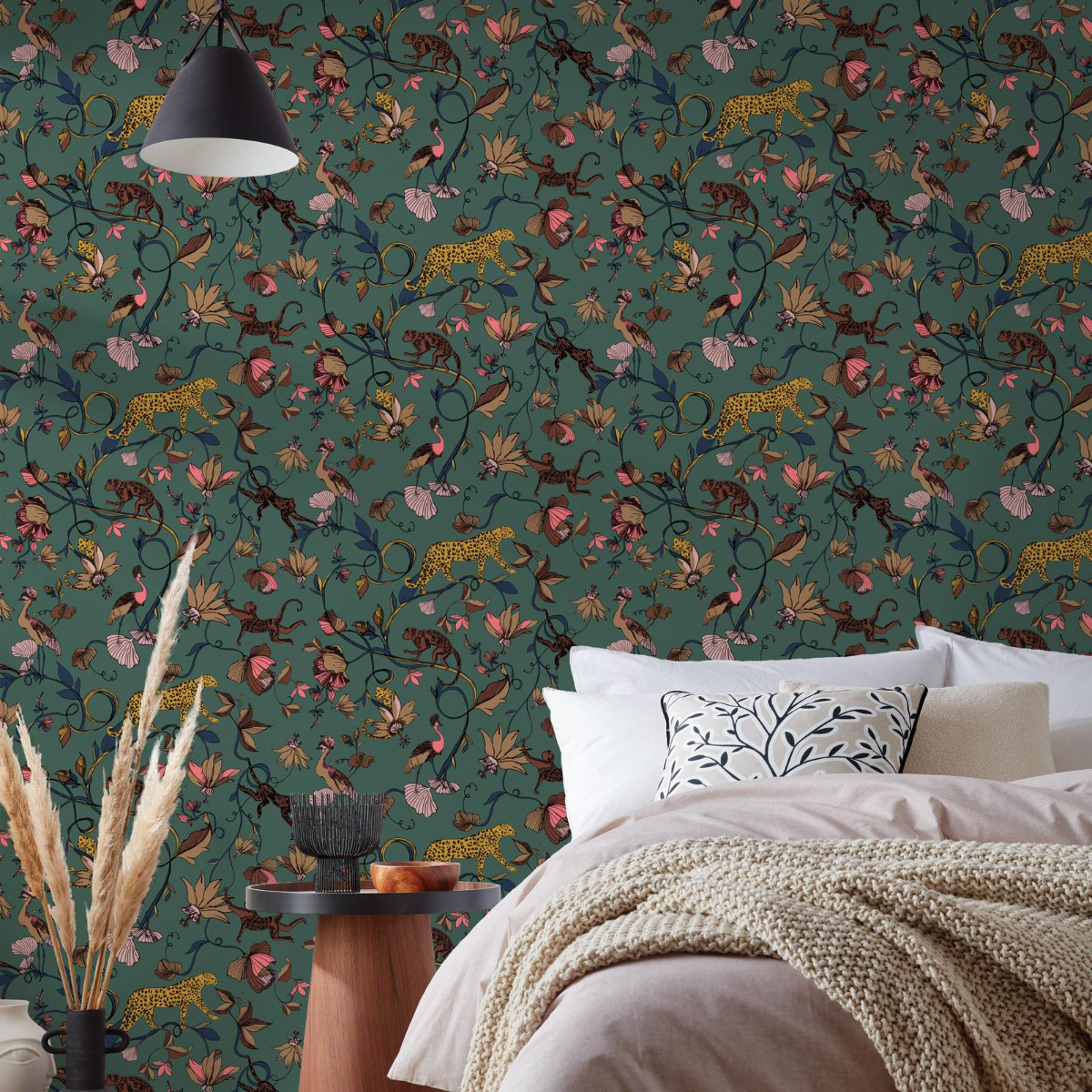 Furn Exotic Wildlings Wallpaper Green EWILDLI/WP1/JGR
