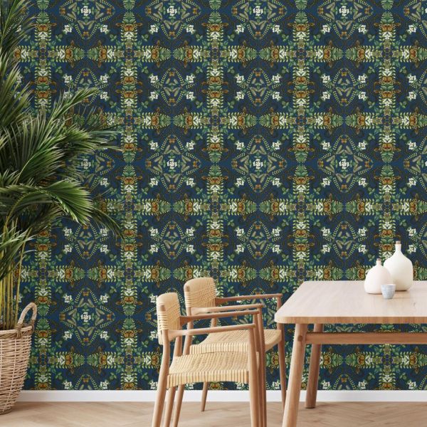 Wedgwood Botanical Wonders Emerald Forest Wallpaper Midnight Blue W0129/03