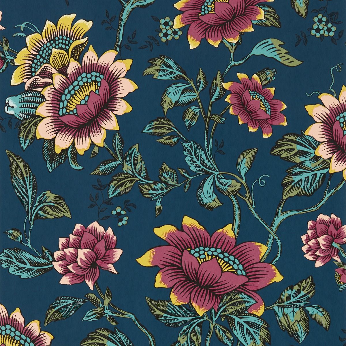 Wedgwood Botanical Wonders Tonquin Wallpaper Midnight Blue W0134/03