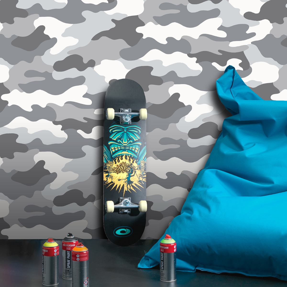 Grey Camouflage Army Wallpaper - World of Wallpaper WOW010