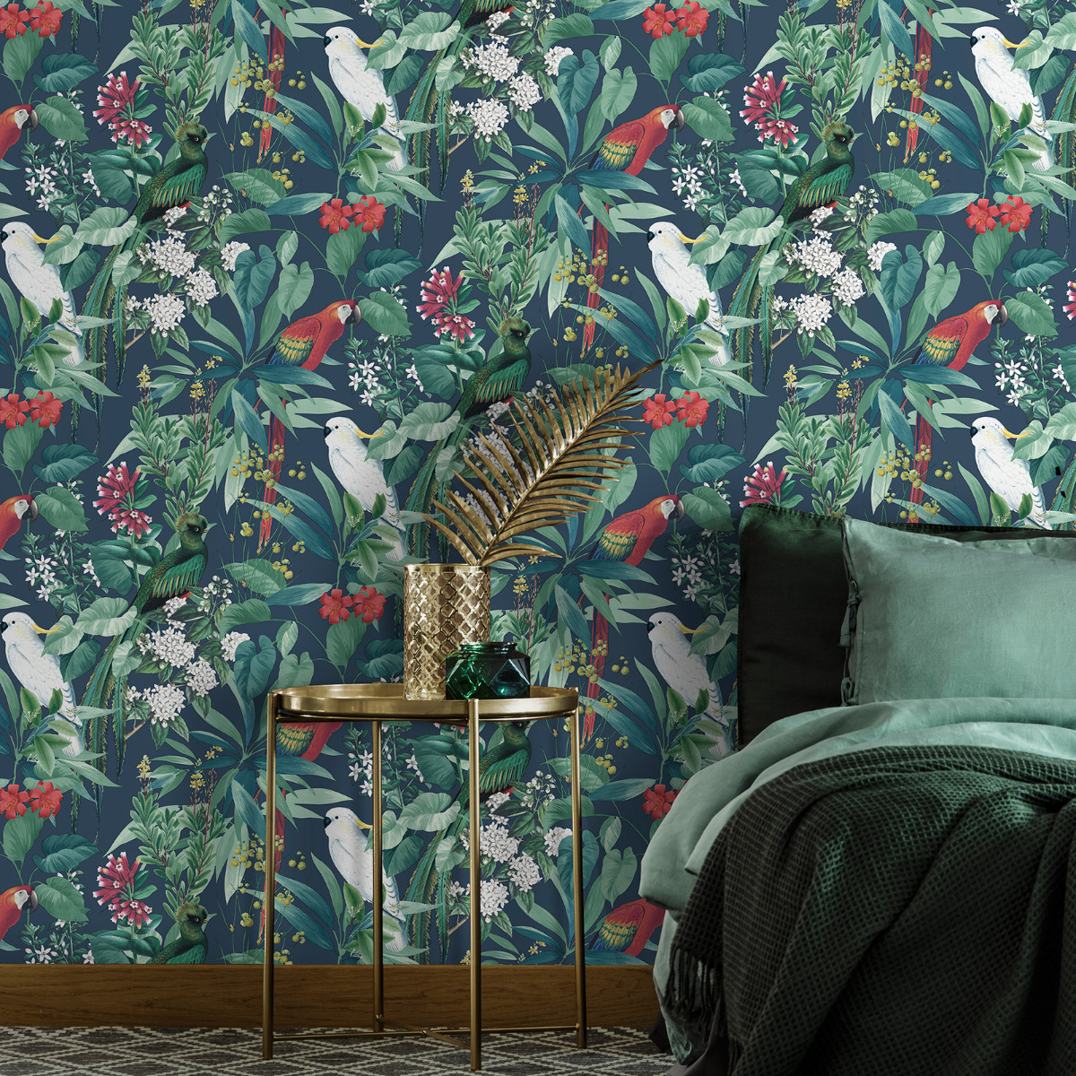 Ikala Wallpaper World of Wallpaper Navy Blue AF0007