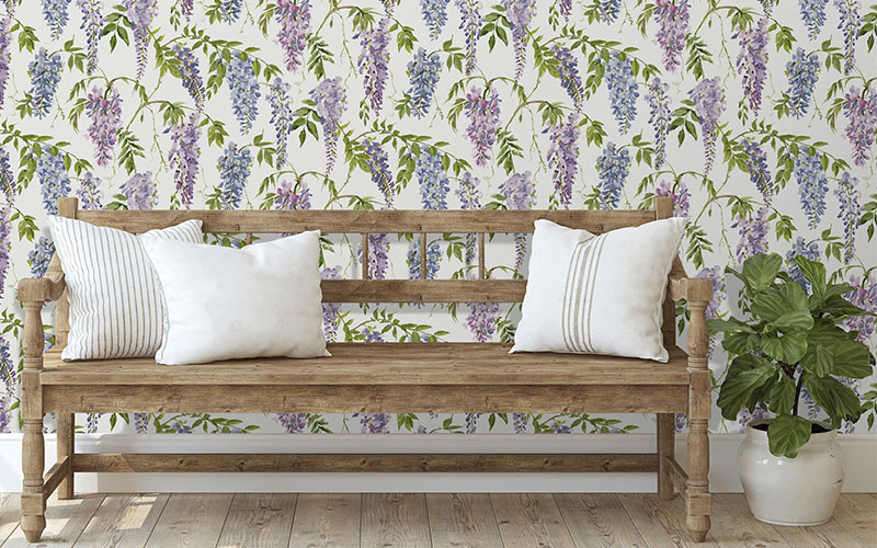 Wisteria Floral Wallpaper WOW117