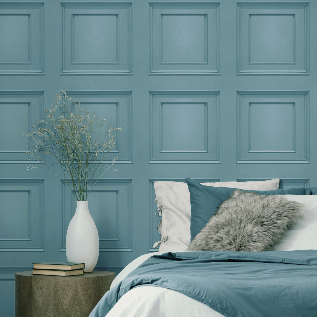 Oliana Panel Wallpaper Blue World of Wallpaper 8499