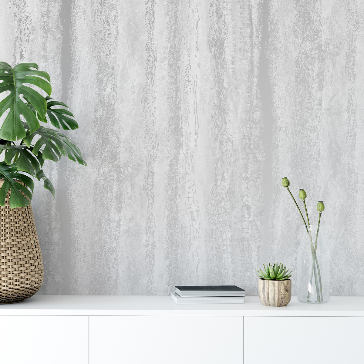 Vertical Marble Wallpaper Grey/Silver World of Wallpaper AF0029
