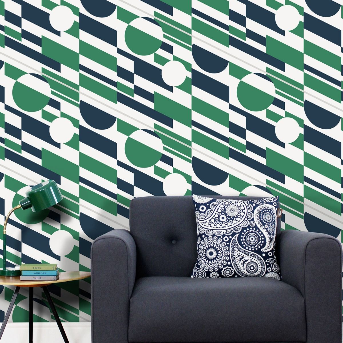 P.L.U.T.O. Wallpaper Coach Emerald and Silver Mini Moderns AZDPT027CE