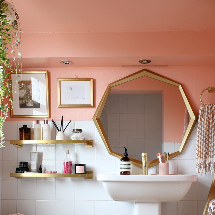 Fuzzy Peach & Gold Home Decor