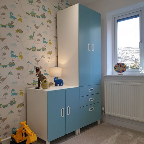Cute Dinosaur Kids Bedroom Wallpaper Instagram @renovationatno.3