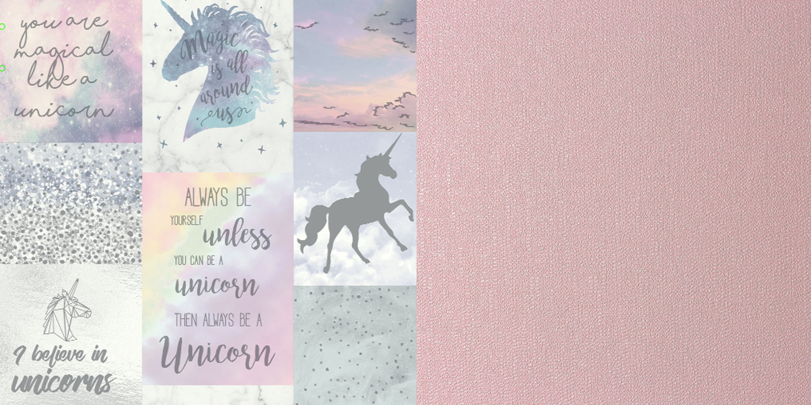 Magic Unicorn Kids Girls Boys Bedroom Glitter Wallpaper